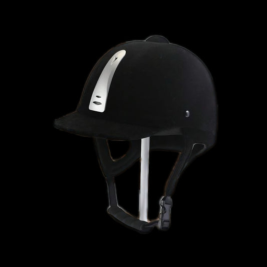 Casco Negro para Montar - vista lateral | Equinomex