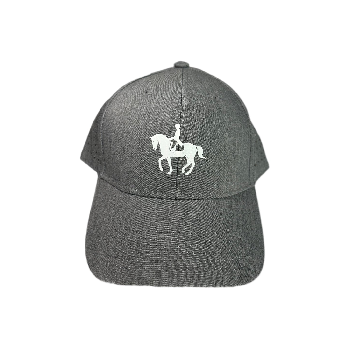 Gorra Gris con Estampado Ecuestre