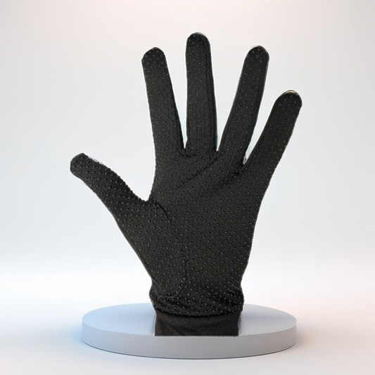 Guantes Negros Básicos para Montar - vista lateral | Equinomex