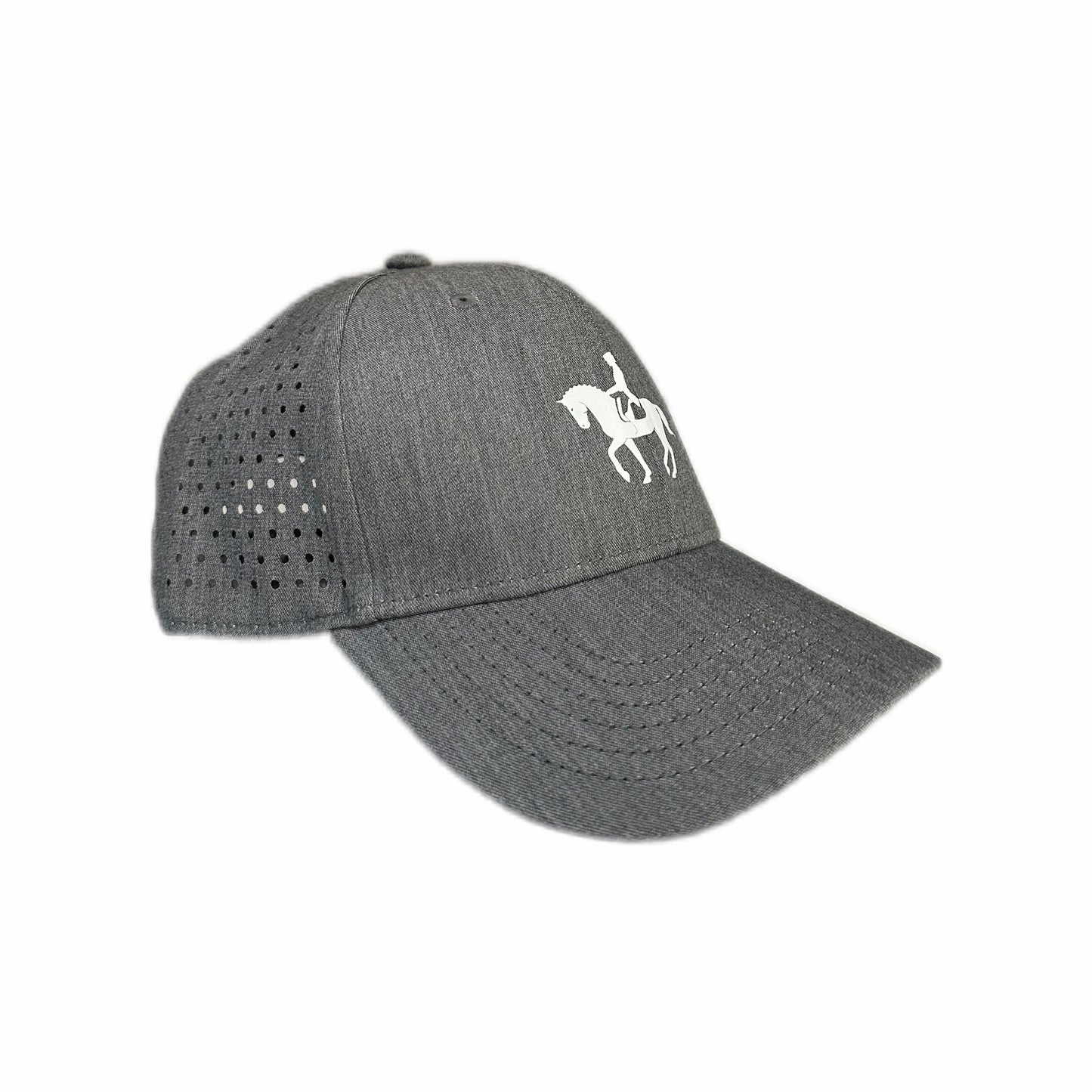 Gorra Gris con Estampado Ecuestre